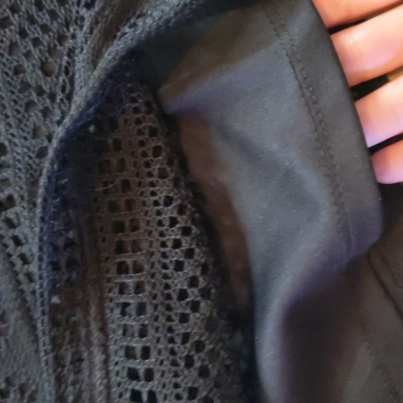 Crochet Dress, S, fully satin lined, zipper back, Snap mini little black dress - Picture 10 of 15